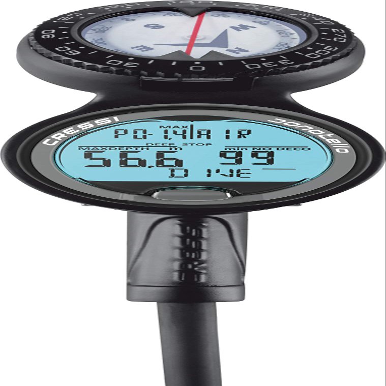 Cressi Scuba Diving Computer Console - Pressure Gauge, Compass - Console Donatello 3: Made in Italy