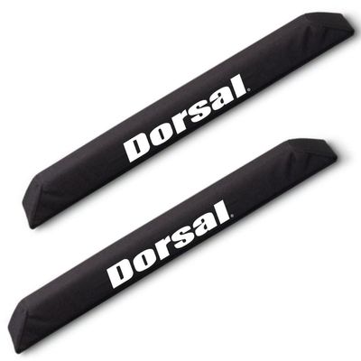 DORSAL Aero Roof Rack Pads for Factory and Wide Crossbars - Pack of 2 for Surfboards Kayaks Sups Snowboards Polyester 34" Inch Factory Aero Bars (Narrow) Black