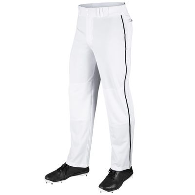 CHAMPRO mens Straight Open Bottom Baseball Pants, White, Black, Medium US