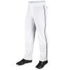 CHAMPRO mens Straight Open Bottom Baseball Pants, White, Black, Medium US view 1