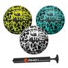 AND1 Mini Basketball Set for Kids (Deflated w/ Pump Included): - 3 Pack of Premium Youth Size Basketballs, Easy to Grip, Shoot & Dribble, Made for Indoors and Outdoors, Graffiti view 1