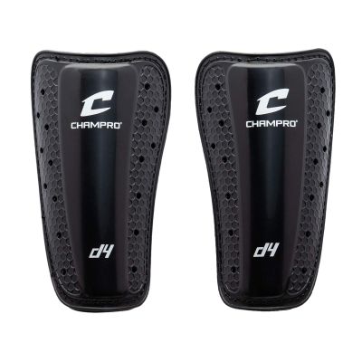 CHAMPRO D3 Molded Shin Guards, X-Small, Black