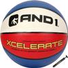 AND1 Xcelerate Rubber Basketball: Official Regulation Size 7 (29.5) Streetball, Made for Indoor/Outdoor Games (Basketball w/Pump, Red/White/Blue) view 1