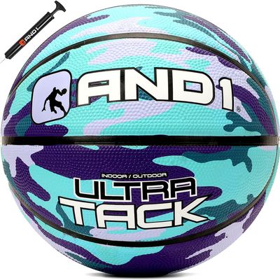 AND1 Ultra Grip Basketball: Official Regulation Size 7 (29.5 inches) Rubber - Deep Channel Construction Streetball, Made for Indoor Outdoor Basketball Games