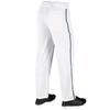 CHAMPRO youth Straight Open Bottom Baseball Pants, White, Navy, X-Small US view 2