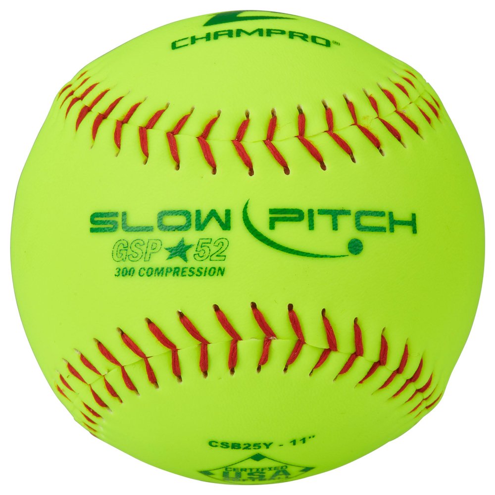 Champro ASA 11" Slow Pitch Softballs with Durahide Cover and .52 COR, 12 Pack