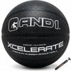 AND1 Xcelerate Rubber Basketball: Official Regulation Size 7 (29.5) Streetball, Made for Indoor/Outdoor Games (Basketball w/Pump, Black Classic) view 1