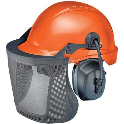 Mr Mower Parts Pro Chainsaw Safety Helmet with 27 dB Rated Muffs