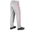 CHAMPRO Boys Straight Open Bottom Baseball Pants, Grey, Scarlet, Large US view 2