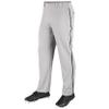 CHAMPRO Boys Straight Open Bottom Baseball Pants, Grey, Black, Youth Large US view 1