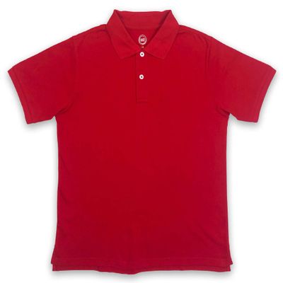 WonderNation Boys Short-Sleeve Premium Stretch Pique Polo Shirt (Red, X-Large (XL, 14-16))