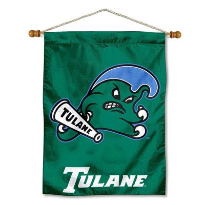 Tulane Green Wave Banner with Hanging Pole