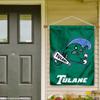 Tulane Green Wave Banner with Hanging Pole view 3