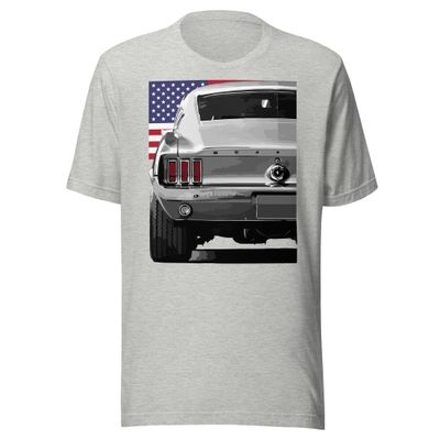 1967 Stang Hardtop American Classic Muscle Car Short-Sleeve Unisex T-Shirt Sport Grey