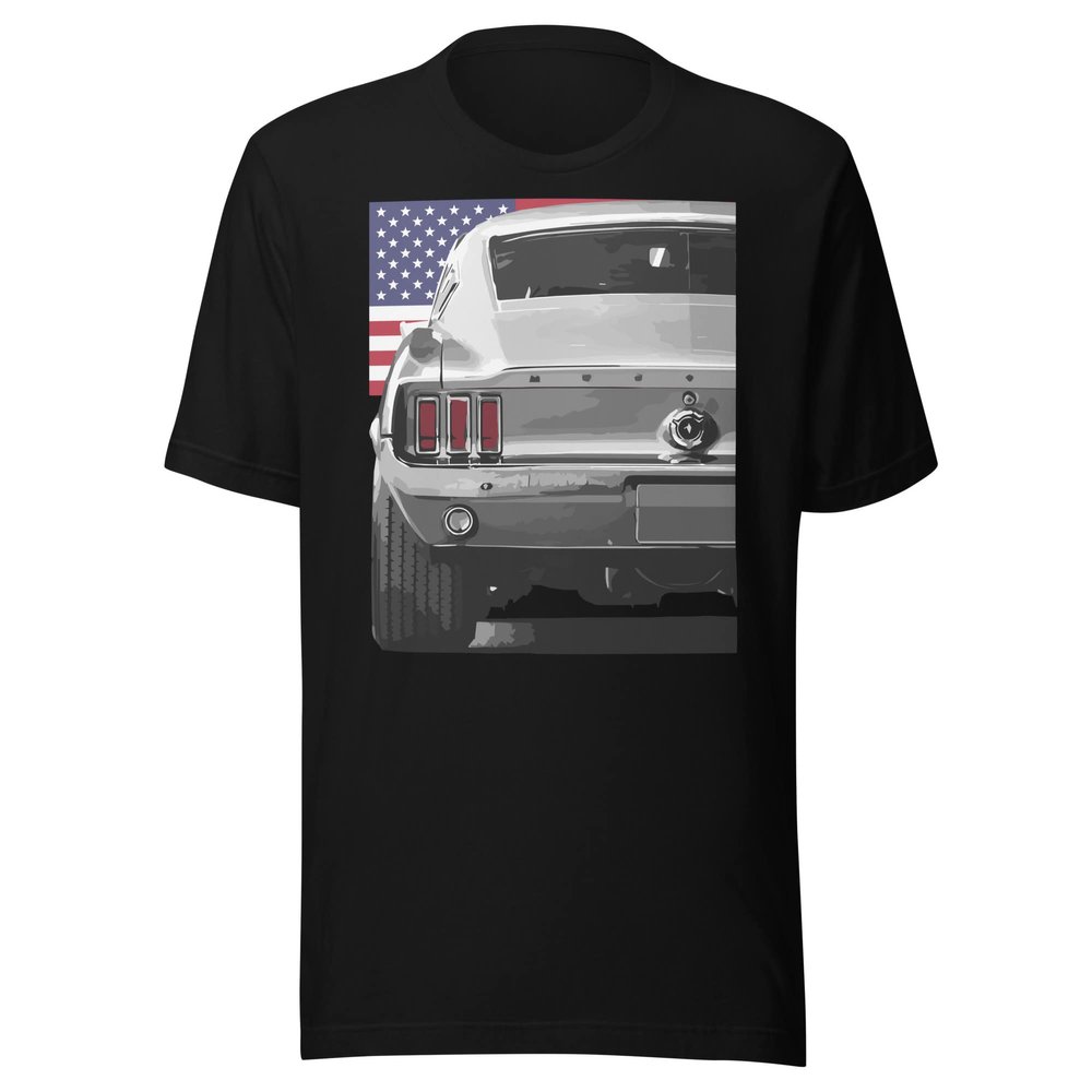 1967 Stang Hardtop American Classic Muscle Car Short-Sleeve Unisex T-Shirt Black