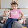 Big Sister Shirt Big Sister Announcement Toddler Shirts Promoted to Girls Outfit (White on Pink, 4 Years) view 2