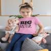 Big Sister Shirt Big Sister Announcement Toddler Shirts Promoted to Girls Outfit (Black on Pink, 2 Years) view 2