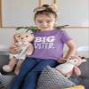 Big Sister Shirt Big Sister Announcement Toddler Shirts Promoted to Girls Outfit (White on Purple, 4 Years) view 2