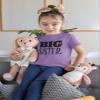 Big Sister Shirt Big Sister Announcement Toddler Shirts Promoted to Girls Outfit (Black on Purple, 2 Years) view 2