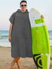 SUN CUBE Surf Poncho Changing Robe with Hood, Thick Quick Dry Microfiber Wetsuit Changing Towel for Surfing Beach Swim Outdoor Sports Men, Absorbent Wearable Towel Cover Up with Pocket, Gray view 2