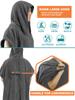 SUN CUBE Surf Poncho Changing Robe with Hood, Thick Quick Dry Microfiber Wetsuit Changing Towel for Surfing Beach Swim Outdoor Sports Men, Absorbent Wearable Towel Cover Up with Pocket, Gray view 4