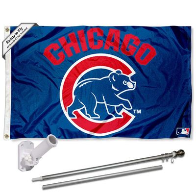 Chicago Baseball Team Walking Bear Flag Pole and Bracket Set