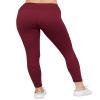 Ashen Fane Full Length High Waist Super Soft Workout Yoga Fitness Pants, Burgundy, Large view 4