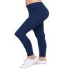 Ashen Fane Full Length High Waist Super Soft Workout Yoga Fitness Pants with Pockets, Navy, Large view 2