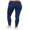 Ashen Fane Full Length High Waist Super Soft Workout Yoga Fitness Pants with Pockets, Navy, Large view 3