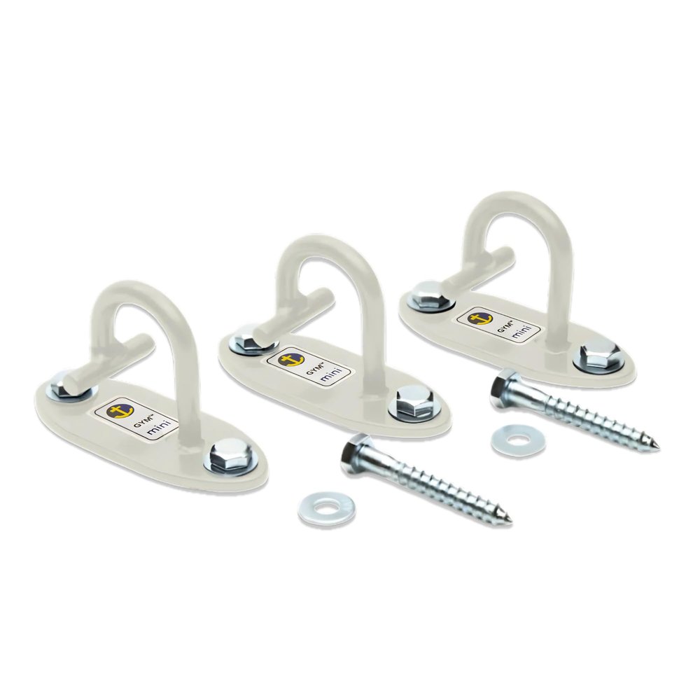 Anchor Gym Mini H1 (Set of 3) - Resistance Bands Wall Mount System | Wall Anchor for Resistance Bands, Suspension Straps & More - Off White