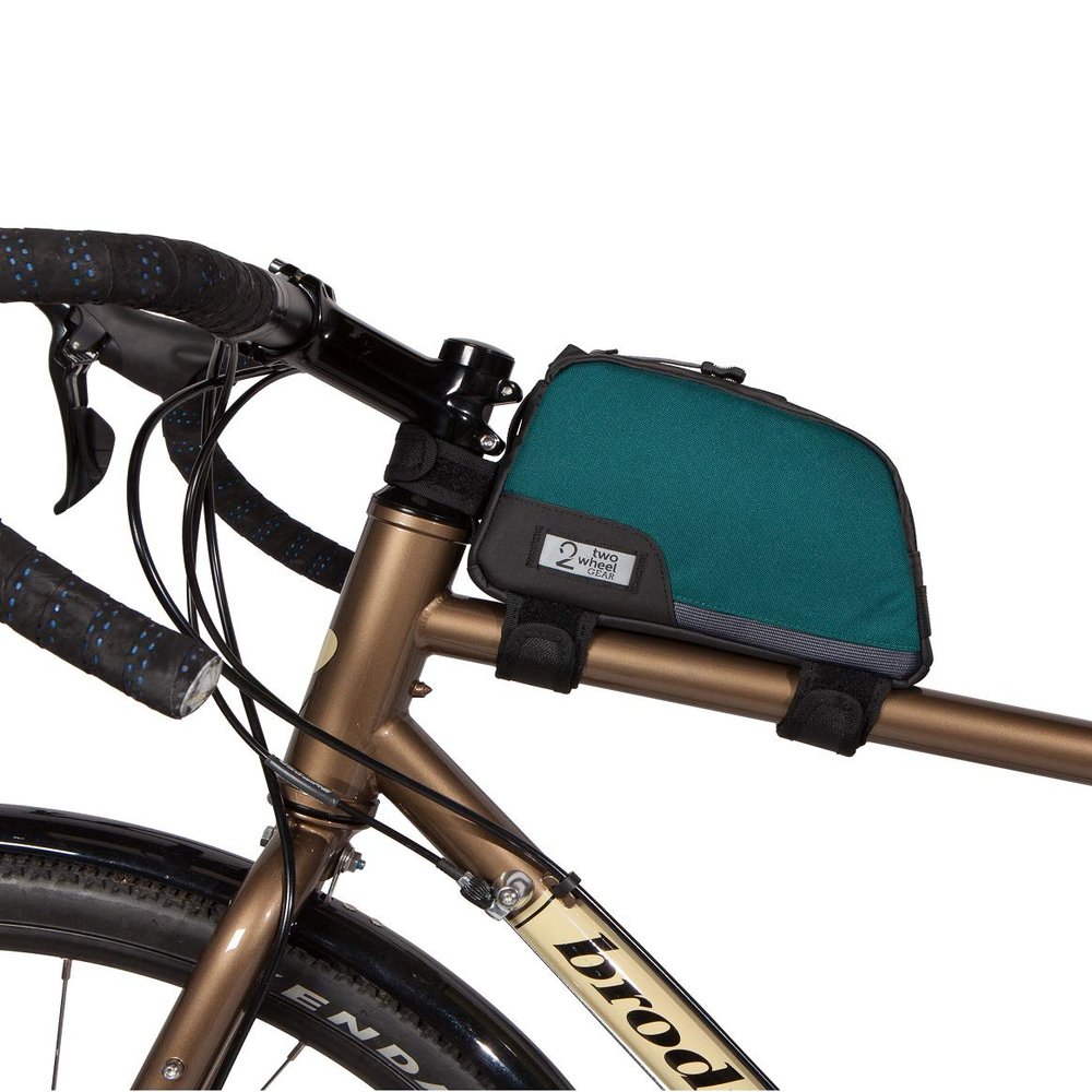 Two Wheel Gear - Commute Top Tube Frame Bag (1 L) - Water Resistant Gas Tank Style Bike Bag with Waterproof Zippers, Perfect for Mountain Biking, Commuting, and Touring