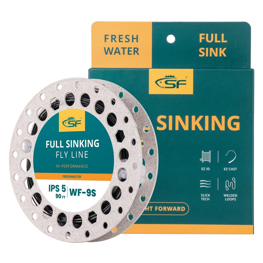 SF Full Sinking Fly Fishing Line Weight Forward Taper Fly Line for Freshwater WF9S 90FT IPS5