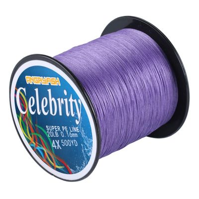 AngryFish 4 Strands Super Strong Braided Fishing Line- Less Expensive -Zero Stretch -Small Diameter-Suitable for Novice Fishermen(Purple,25LB/0.20MM-300YD)