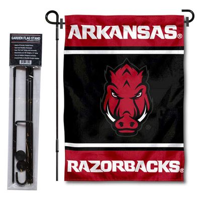 Arkansas Razorbacks Garden Flag with Stand Holder