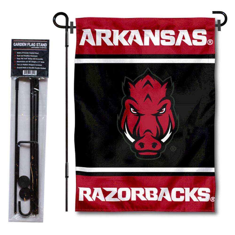 Arkansas Razorbacks Garden Flag with Stand Holder
