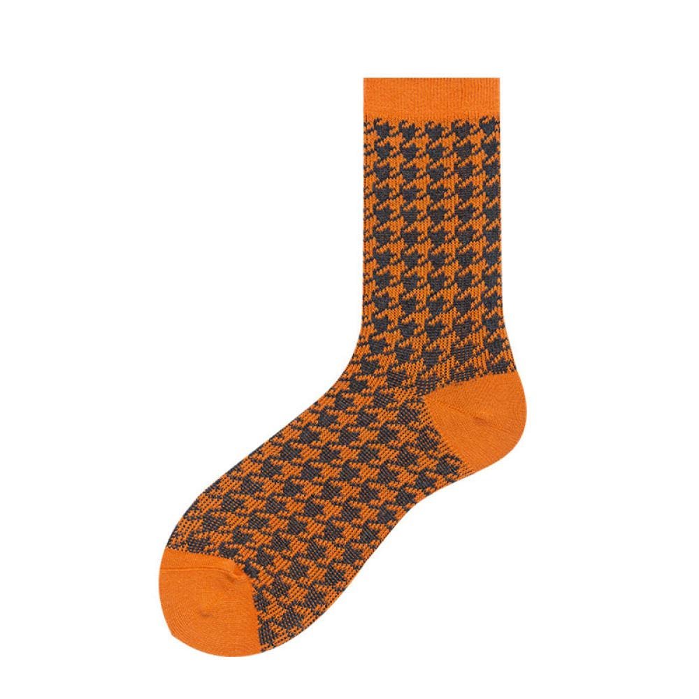 SUNS Double-needle dual-way cotton socks-Orange_One size