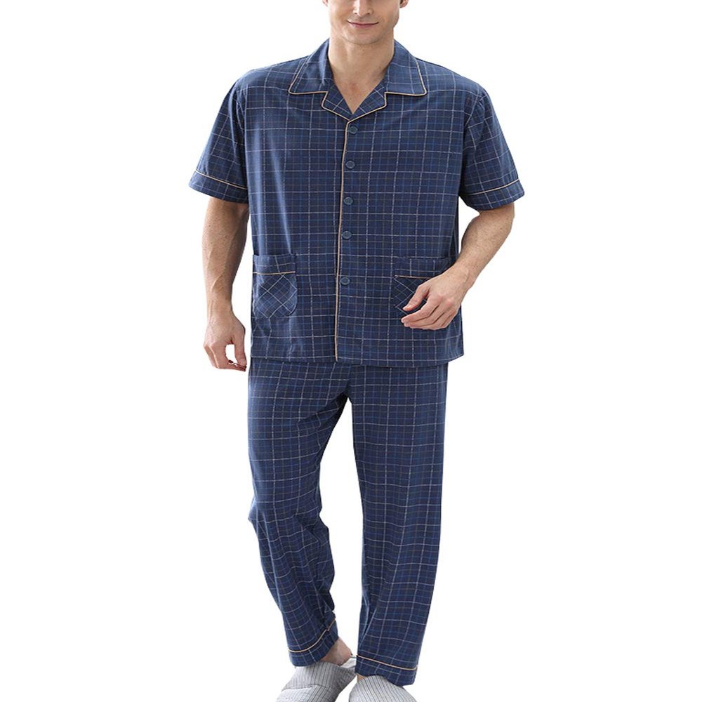 Only Faith Men's Short Sleeve Viscose Pajama Sleepwear Set (XL, Co1)