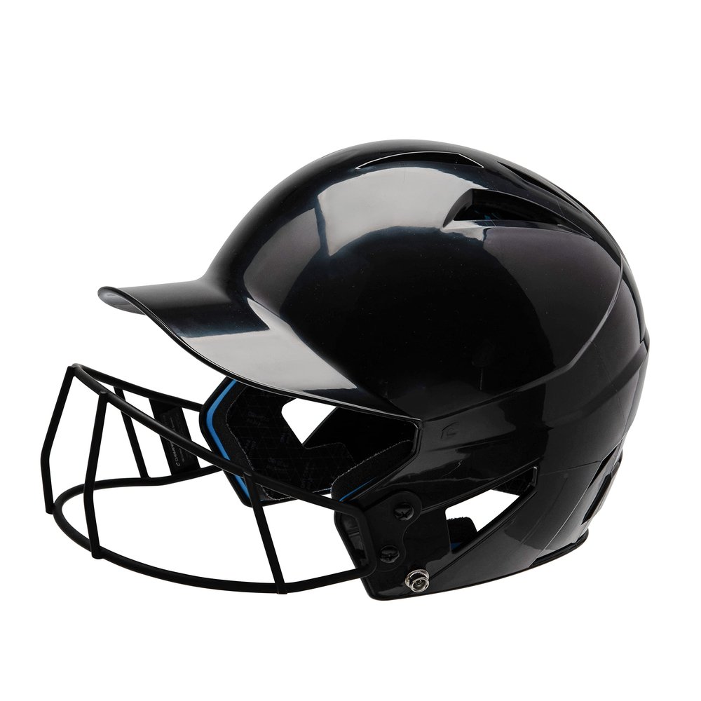 CHAMPRO womens Fastpitch HX Softball Batting Helmet with Facemask, Black, Large US