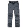JOMLUN Boys Hiking Pants Kids Cargo Outdoor Casual Camping Pants Quick Dry Convertible Zip Off Trousers Gray view 3