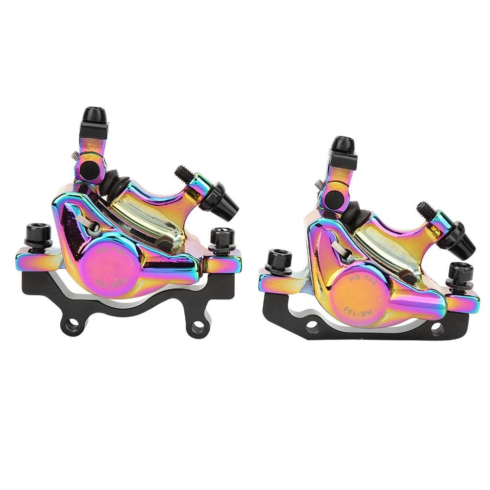 Hydraulic Disc Aluminium Alloy No Hydraulic Disc Brakes Levers Calipers Front Rear Brake Set(Colorful)