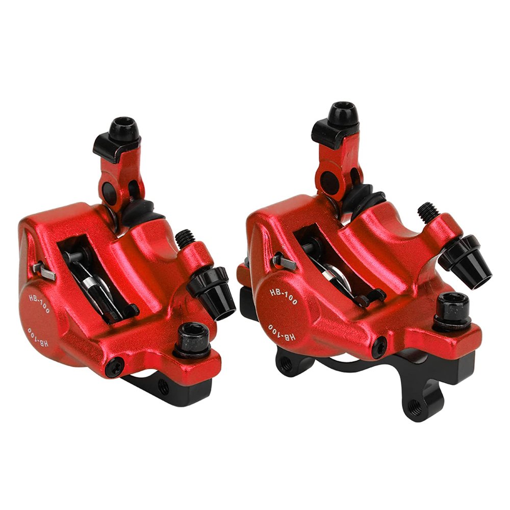 Hydraulic Disc Aluminium Alloy No Hydraulic Disc Brakes Levers Calipers Front Rear Brake Set(red)