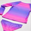 Kanu Surf Girls' Long Sleeve Rashguard UPF 50+ Two Piece Swim Set, Janie Pink, 2T view 4
