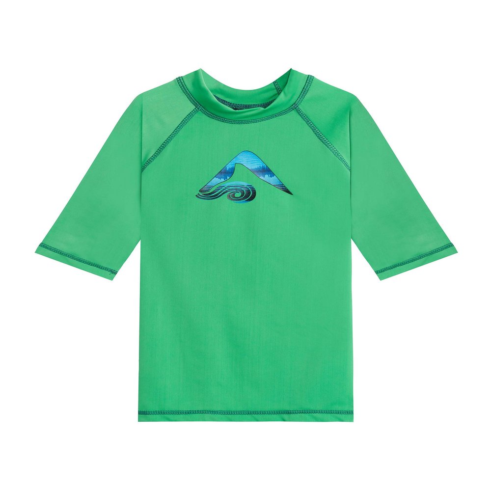 Kanu Surf boys Haywire Upf 50+ Sun Protective Rashguard Swim Rash Guard Shirt, Nova Green, 14-16 US