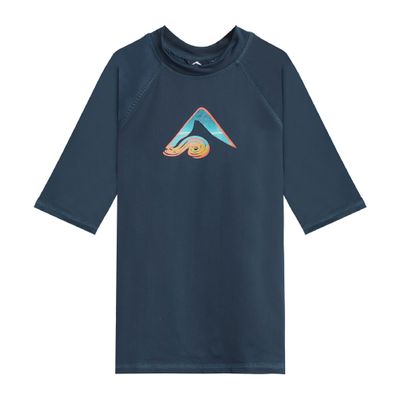 Kanu Surf Boys, Paradise UPF 50 Sun Protective Rashguard Swim Shirt, Apollo Navy, 12