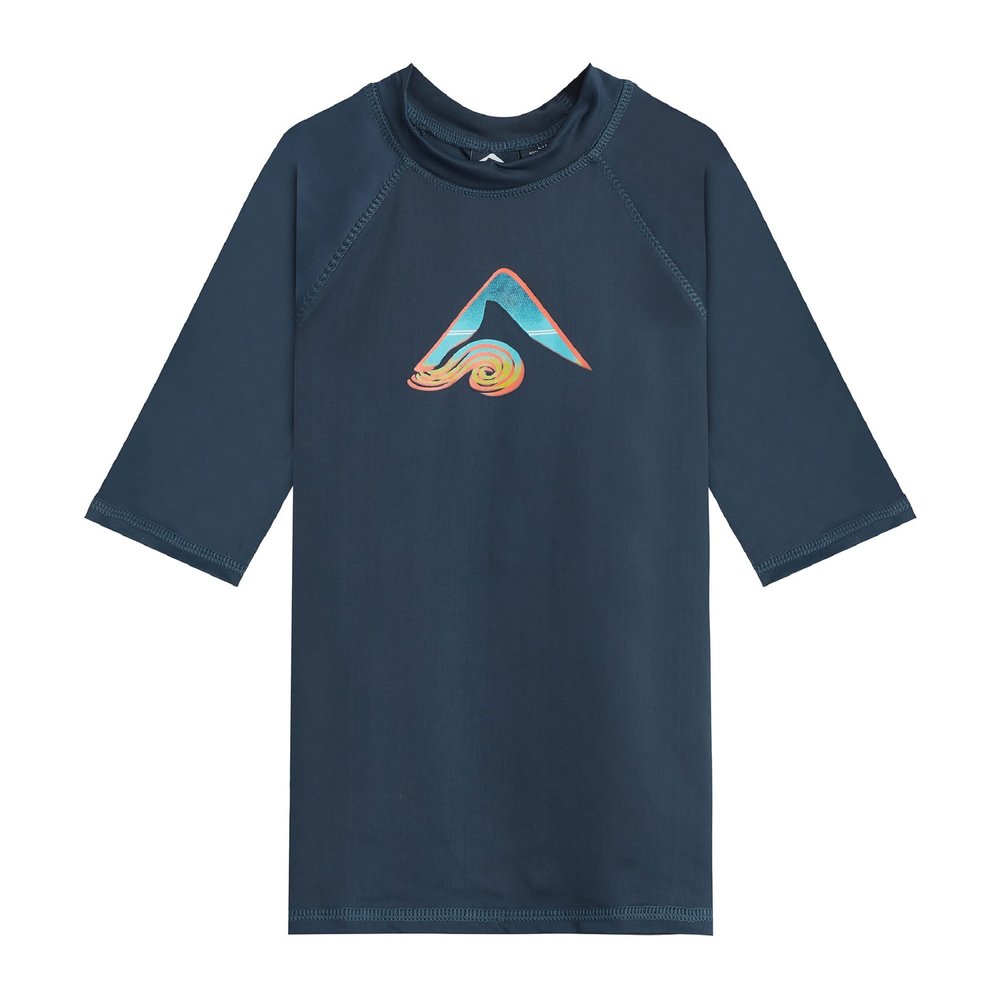 Kanu Surf Boys, Paradise UPF 50 Sun Protective Rashguard Swim Shirt, Apollo Navy, 12