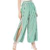 Lucy Paris Womens High Rise Striped Wide Leg Pants Green S view 1