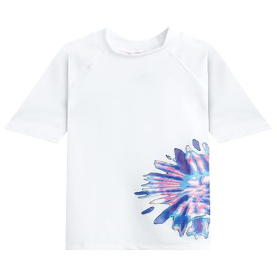 Kanu Surf Girls' Karlie UPF 50+ Sun Protective Rashguard Swim Shirt, Camille White, 8