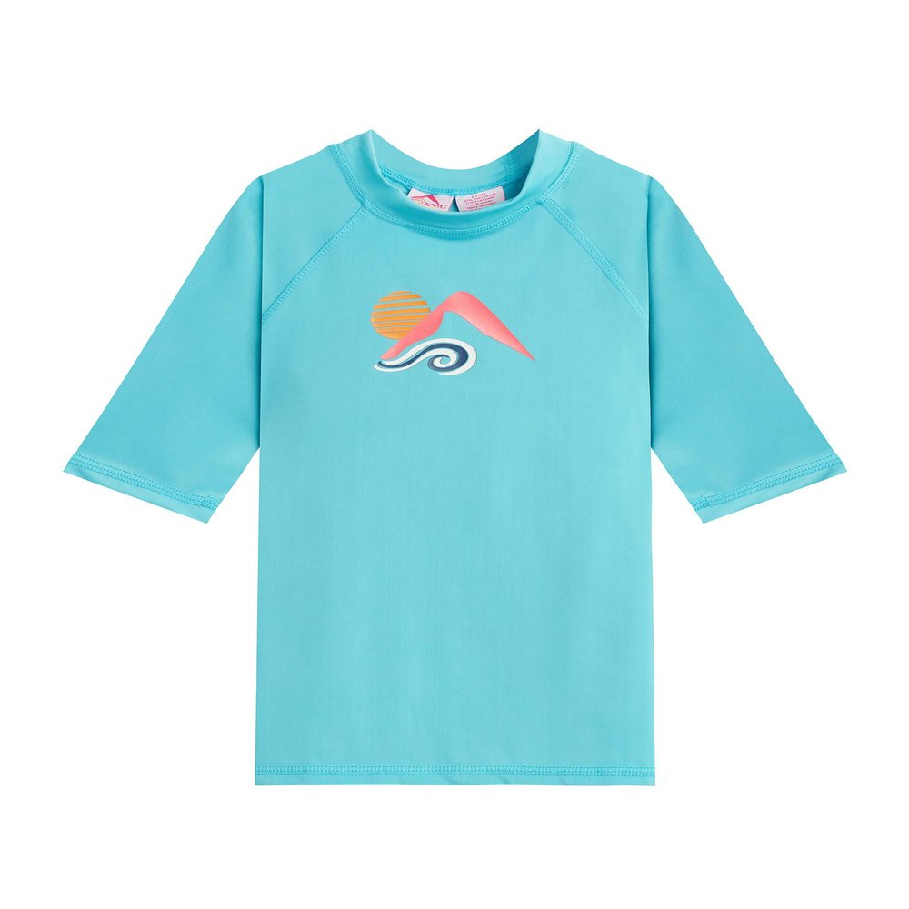 Kanu Surf Girls' Karlie UPF 50+ Sun Protective Rashguard Swim Shirt, Peggy Aqua, 8