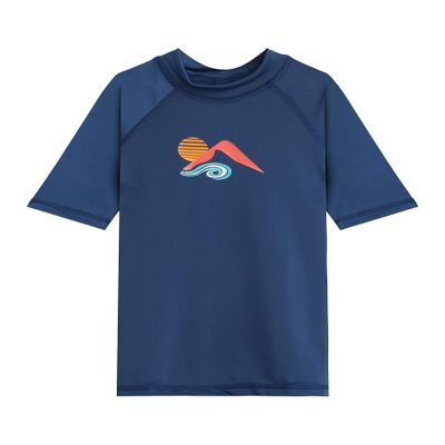 Kanu Surf Girls' Karlie UPF 50+ Sun Protective Rashguard Swim Shirt, Peggy Navy, 8