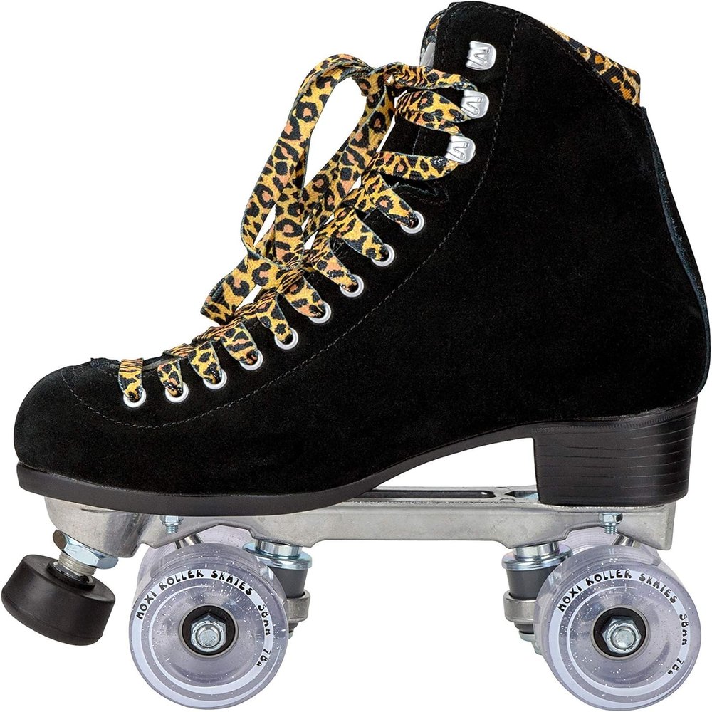 Moxi Panther Roller Skates for Women - Durable High-Top Design with Suede Skate Boots, Dri-Lex Lining, and Versatile, Smooth Cushioning Wheels - Black Suede, Size 5